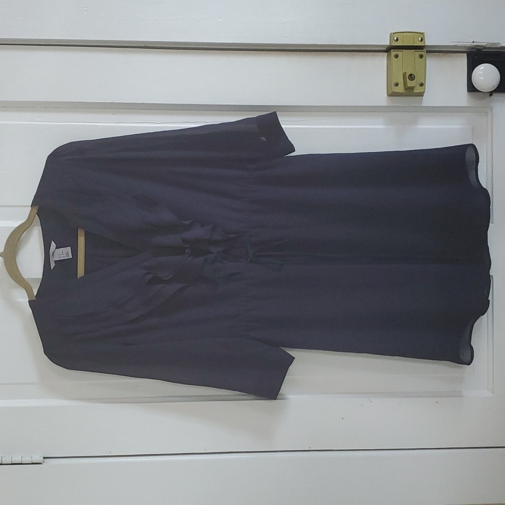 Sheer, fully lined 3/4 length sleeve dress